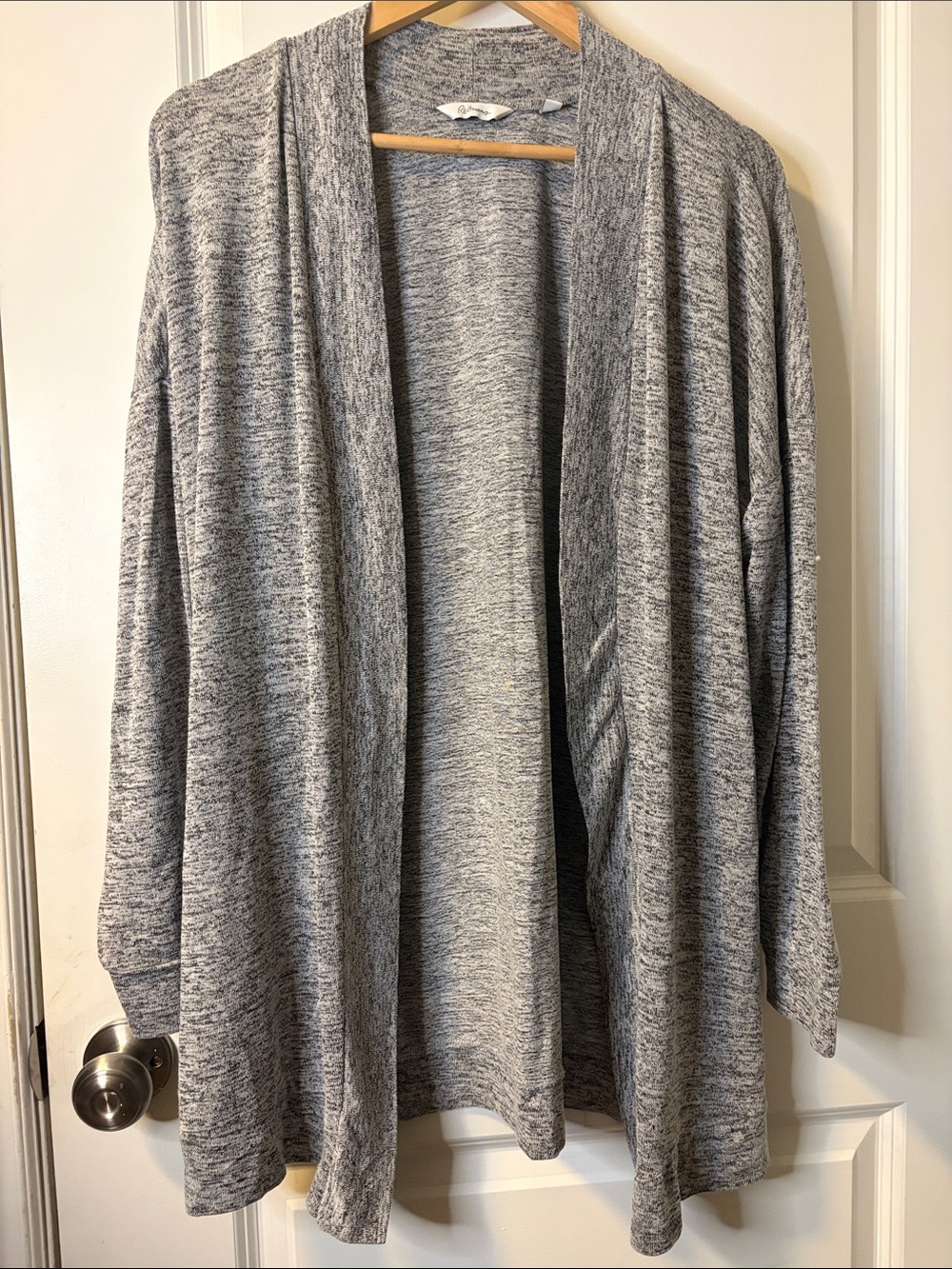 Reitmans Heather Gray Open-Front Drape Cardigan